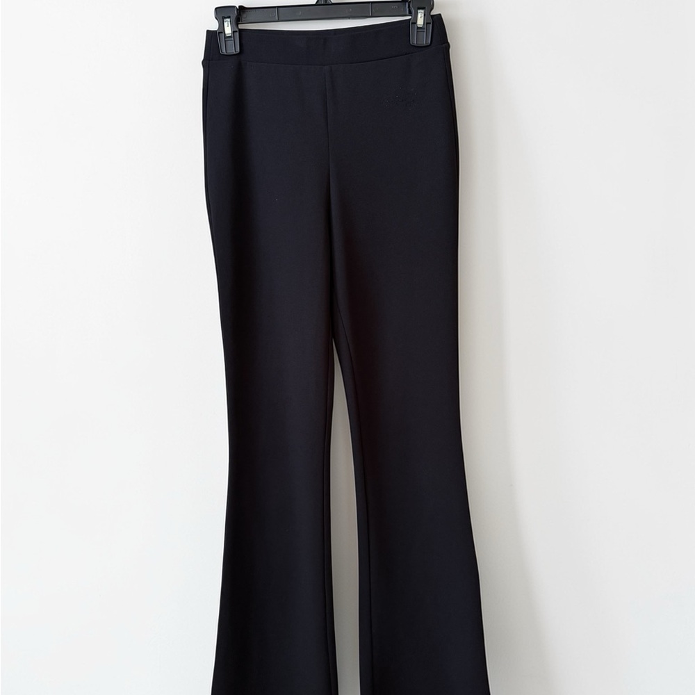 stradivarius Black Flared Ponte Pants